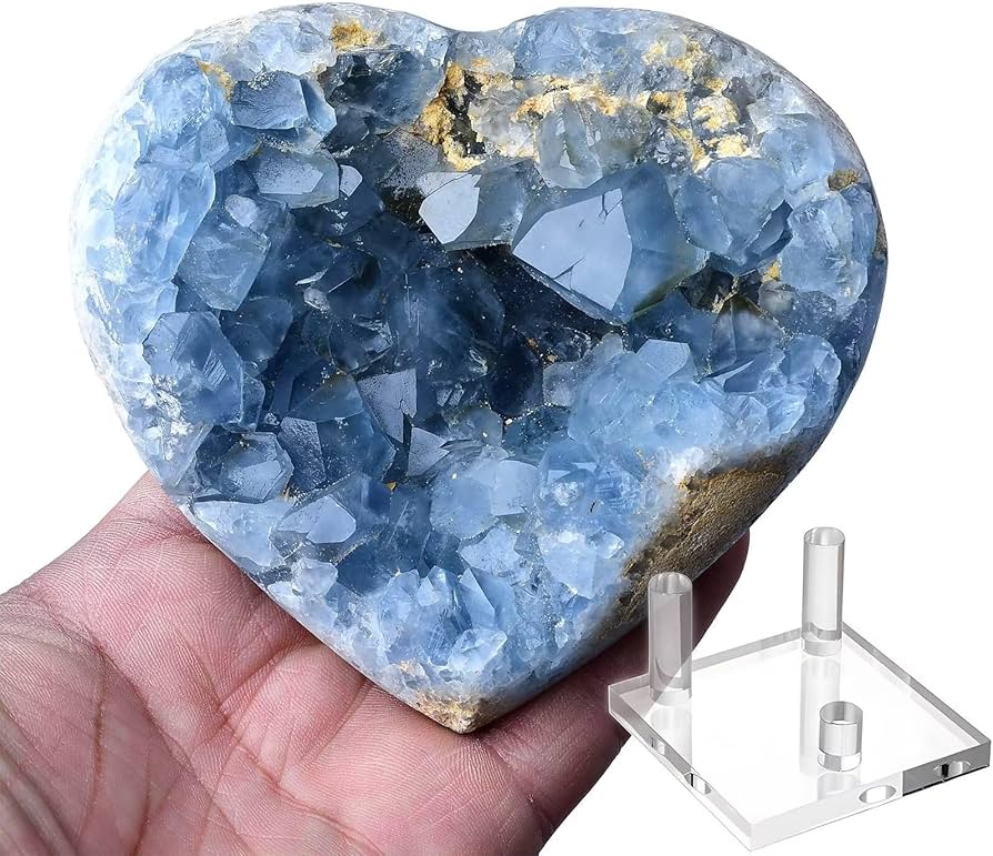 Amazon.co.jp: FZBHRO 特大ブルーセレスタイト ジオード ハート